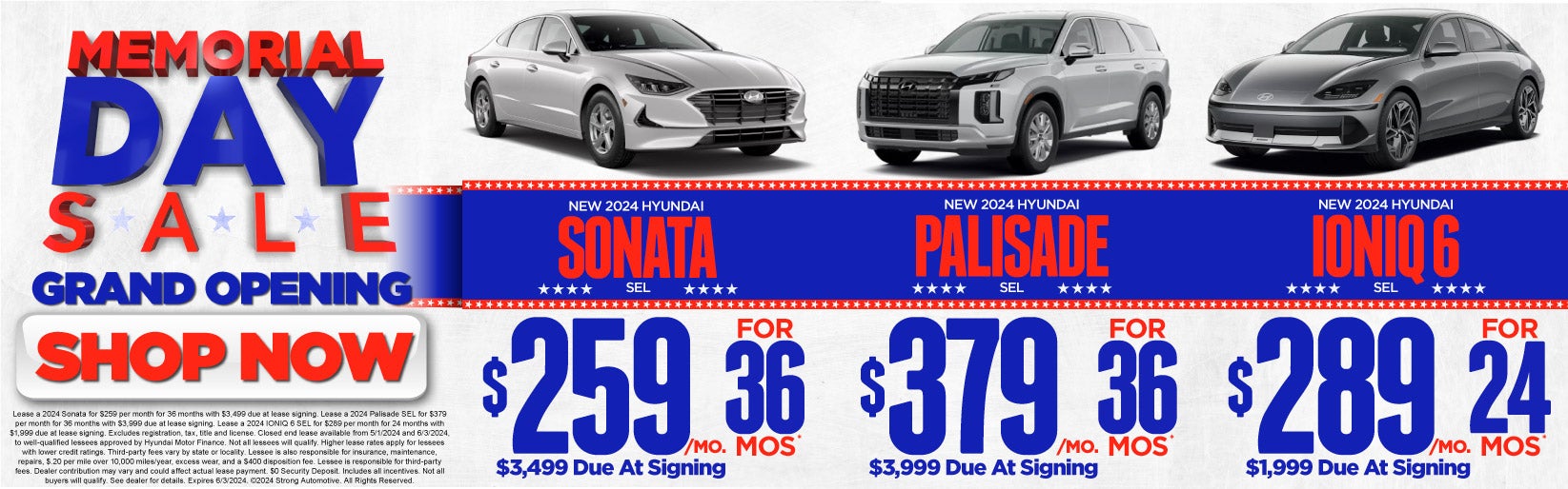 Hyundai Sonata, Palisade, or Ioniq 6 - Shop Now