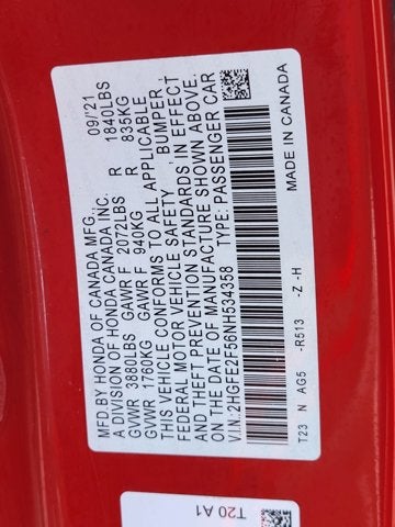 2022 Honda Civic Sedan Sport