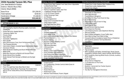 2026 Hyundai TUCSON SEL Plus