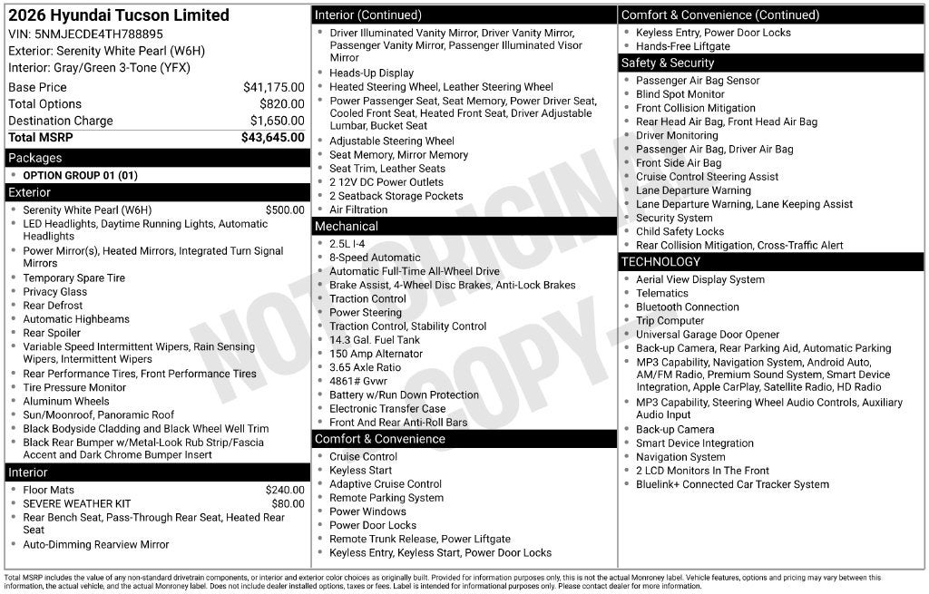 2026 Hyundai TUCSON Limited