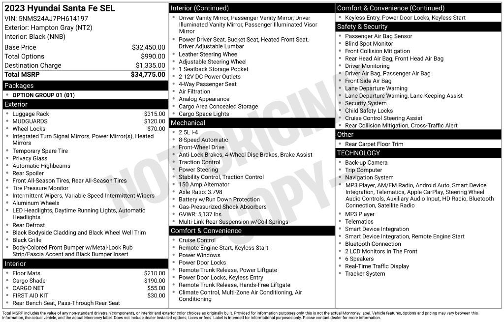 2023 Hyundai SANTA FE SEL