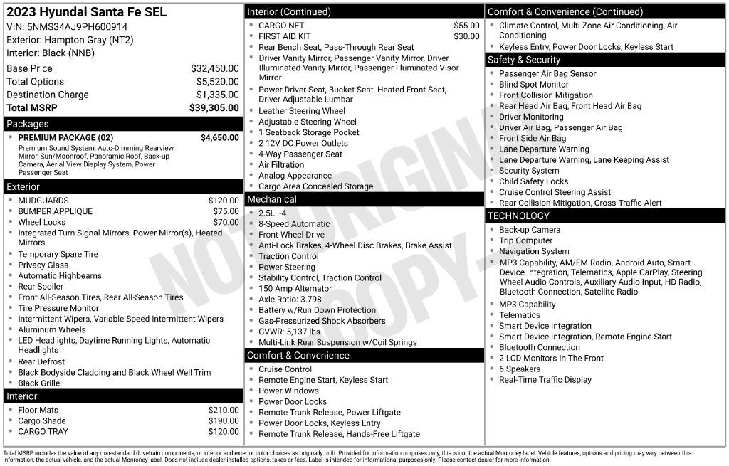 2023 Hyundai SANTA FE SEL