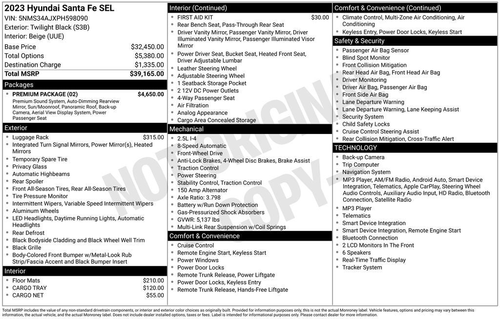 2023 Hyundai SANTA FE SEL