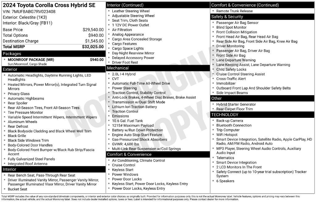 2024 Toyota Corolla Cross Hybrid SE