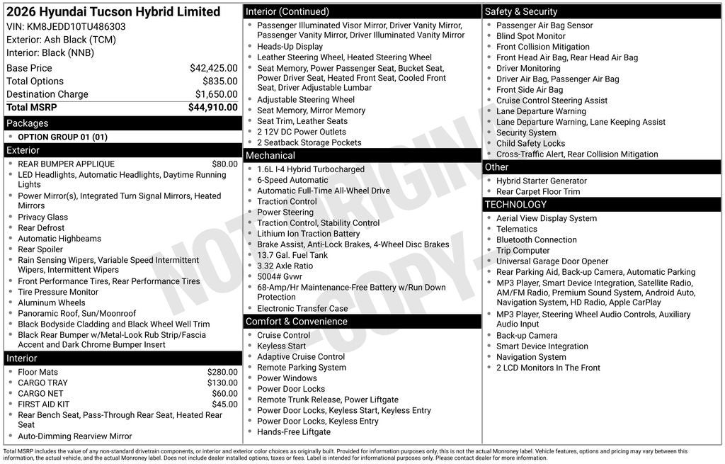 2026 Hyundai TUCSON HYBRID Limited