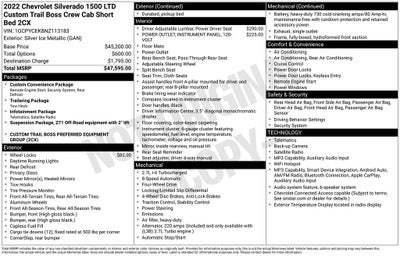 2022 Chevrolet Silverado 1500 LTD Custom Trail Boss