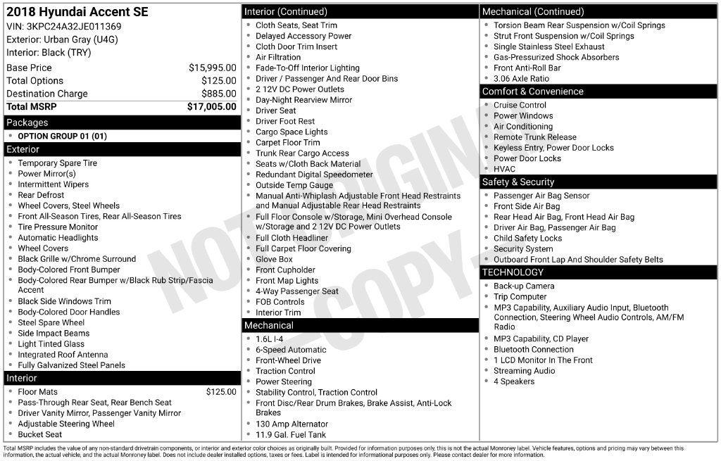 2018 Hyundai ACCENT SE