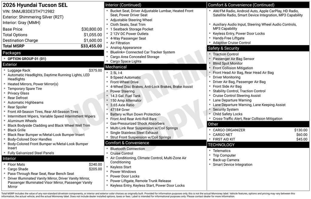 2026 Hyundai TUCSON SEL