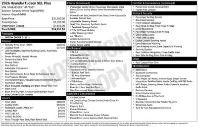 2026 Hyundai TUCSON SEL Plus