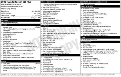 2026 Hyundai TUCSON SEL