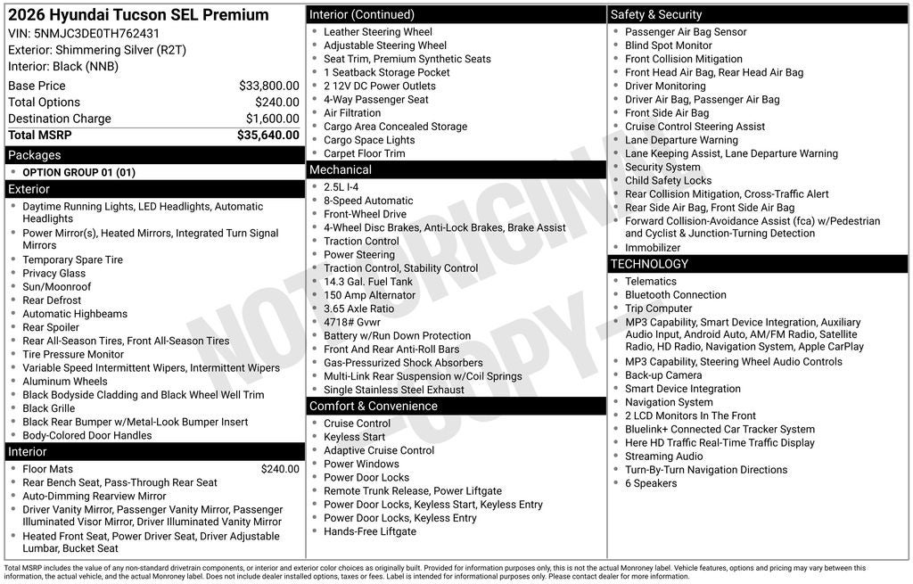 2026 Hyundai TUCSON SEL Premium