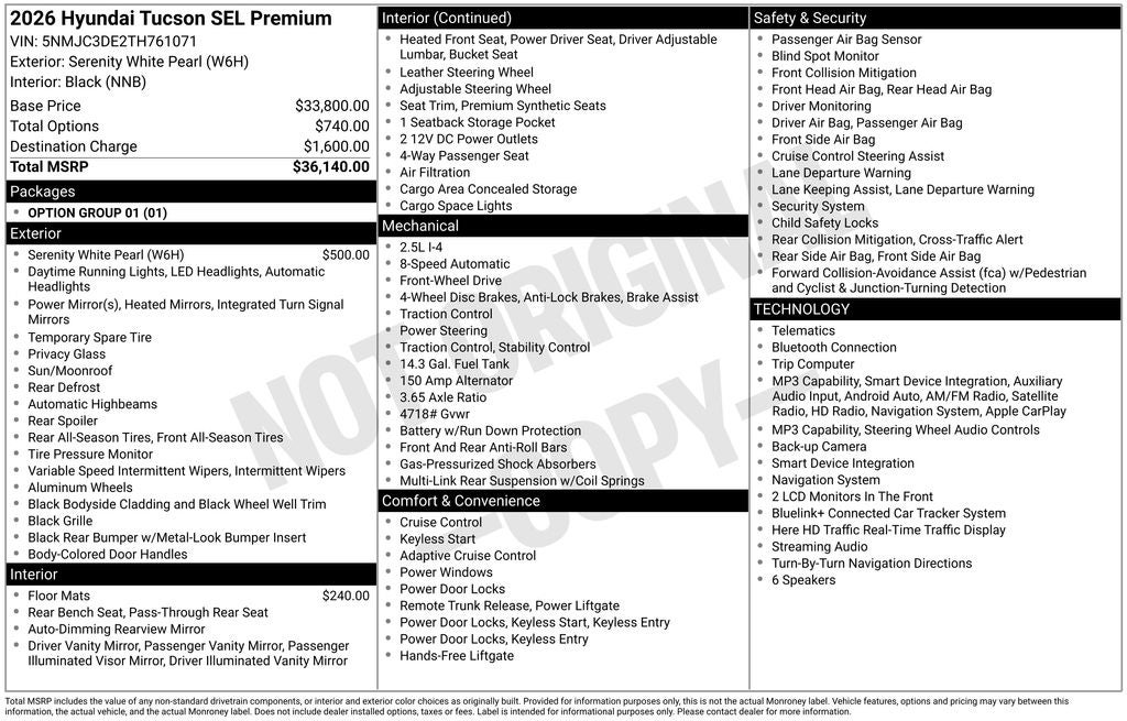 2026 Hyundai TUCSON SEL Premium