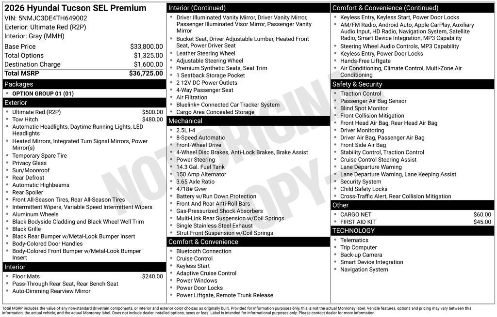 2026 Hyundai TUCSON SEL Premium