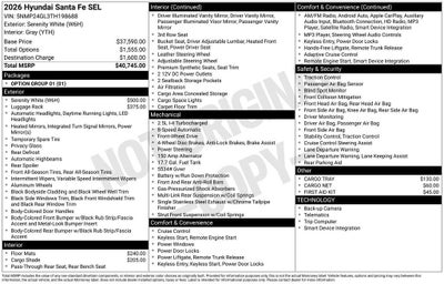 2026 Hyundai SANTA FE SEL