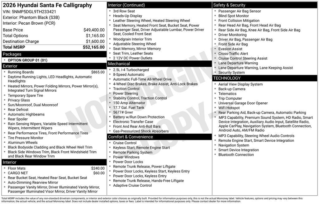2026 Hyundai SANTA FE Calligraphy