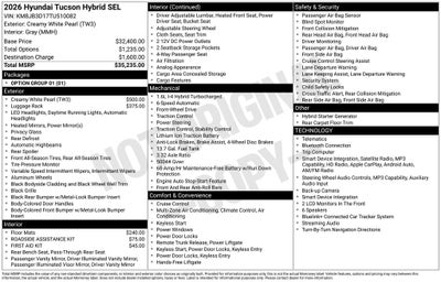 2026 Hyundai TUCSON HYBRID SEL