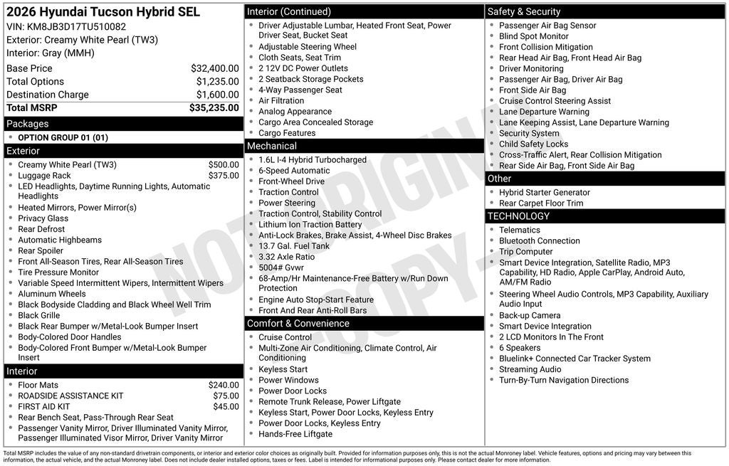 2026 Hyundai TUCSON HYBRID SEL
