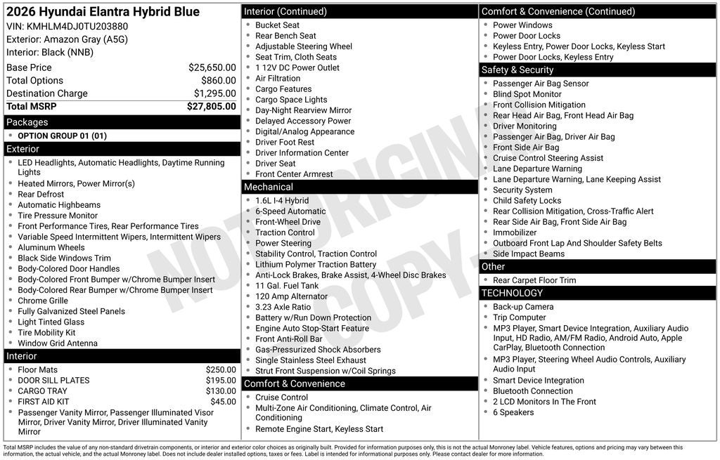 2026 Hyundai ELANTRA HYBRID Blue