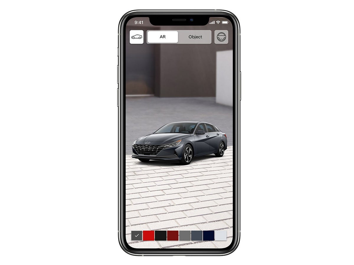 Modile featuring the 2021 Elantra parked anywhere you are.