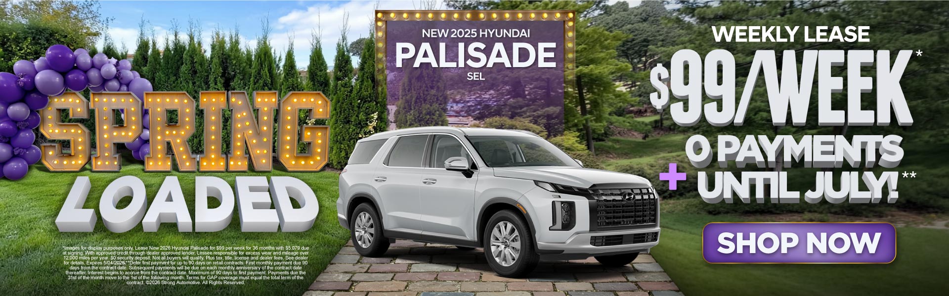 "NEW 2025 HYUNDAI PALISADE SEL "	"WEEKLY LEASE $99 A WEEK!*