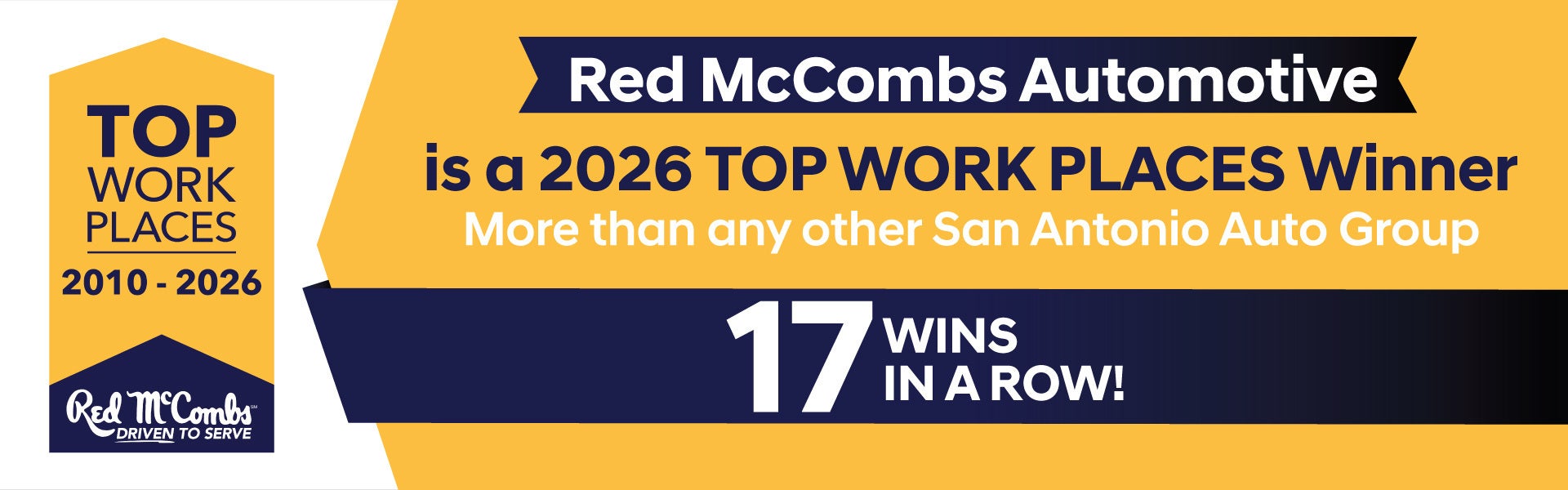 Red McCombs Automotive is a 2026 TOP WORK PLACES Winner 